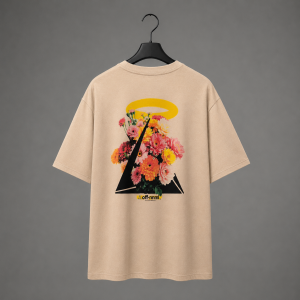Polera Loose Fit Heavy Premium - Flores Cream